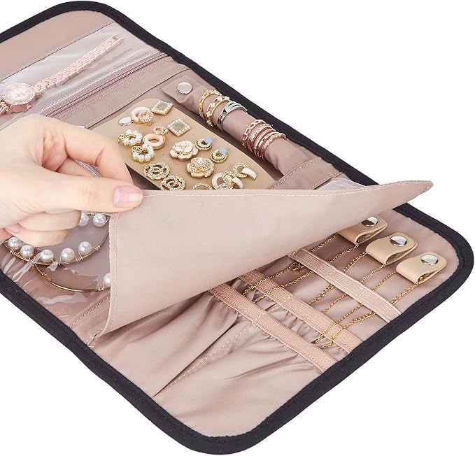 BELALIFE Travel Jewelry Case Organizer, Medium Foldable Storage Roll - Image 6