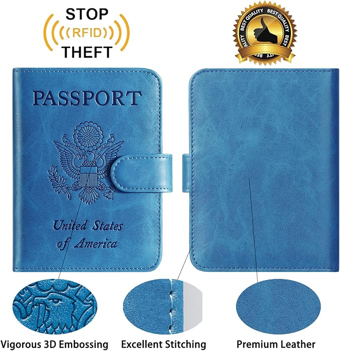 Passport Holder Cover Wallet RFID Blocking Leather Card Case Travel Accessories - Image 2