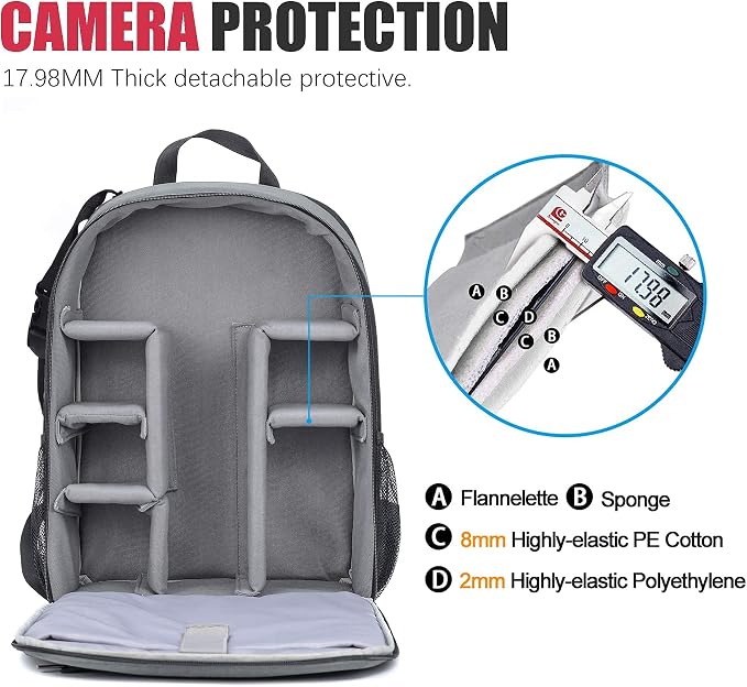 Cwatcun Camera Backpack Professional Camera Bag - Image 6