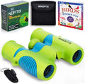 Binoculars for Kids, Girls or Boys Real Kids Binoculars in Vibrant Green Blue by Noptix