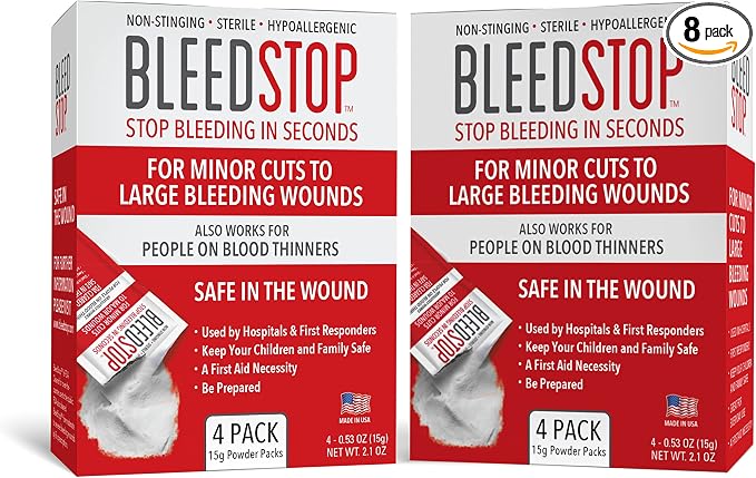 BleedStop™ First Aid Powder for Blood Clotting, Trauma Kit, Blood Thinner by BleedStop