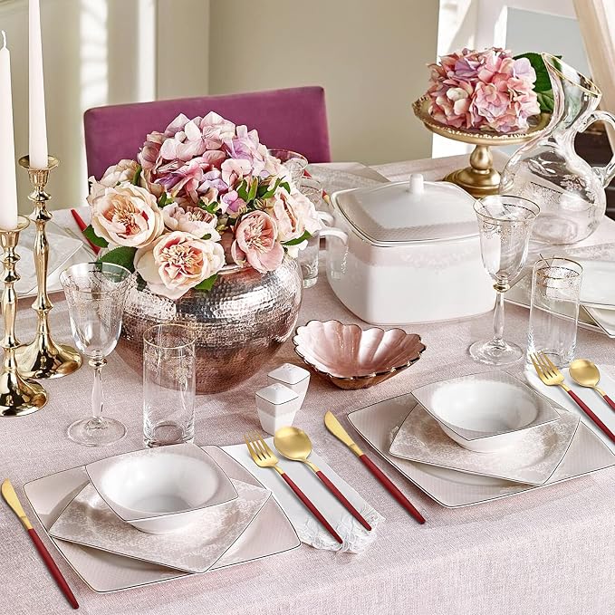 Matte Red Gold Silverware Set, 20-Piece Stainless Steel Flatware Set, Satin - Image 6
