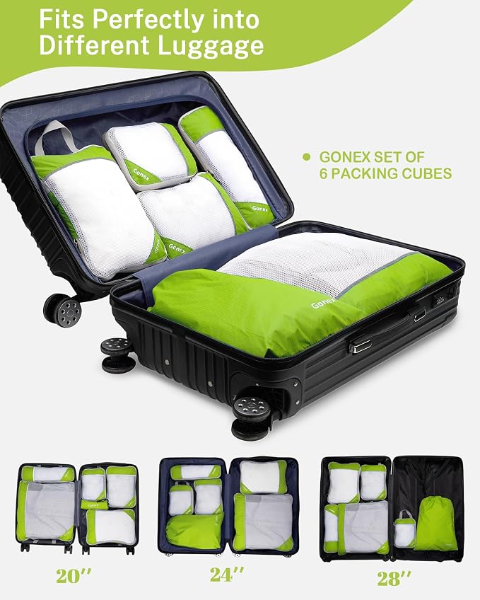 Compression Packing Cubes, Gonex Extensible Storage Mesh Bags Organizers - Image 5