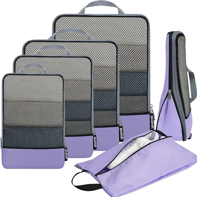BAGAIL 4 Set/6 Set/8 Set Compression Packing Cubes Travel Accessories by BAGAIL