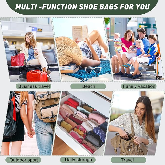 12 Pcs Shoe Dust Bags Beige Duster Flannel Single Shoe Pouch - Image 6