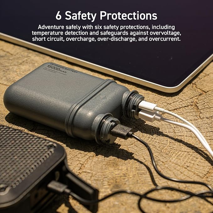 ELECOM NESTOUT Portable Charger, 5000mAh Outdoor Battery Power Bank, 15W USB-C - Image 6
