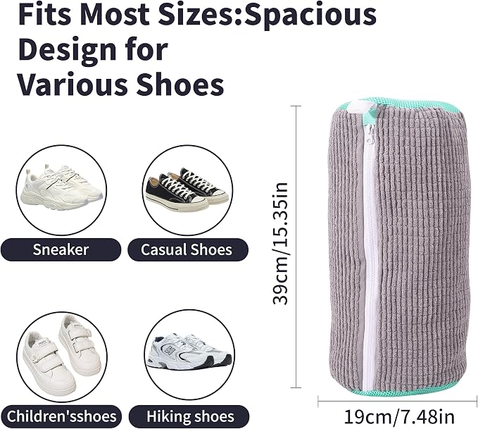 Shoe Washing Bag for Washing Machine, Laundry Shoe Bag for Washer and Dryer - Image 3