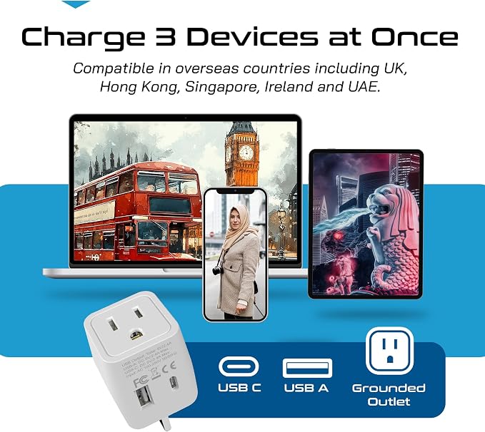 Ceptics UK adapters for travel to London, Hong Kong, Ireland - Image 2