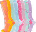 Compression Socks for Women Men Circulation Knee High 8 Pairs for Nurses by HELLOMOMOYA