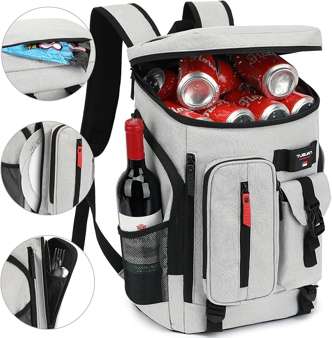 TUGUAN Cooler Backpack 36 Cans Insulated Leak Proof Lightweight Lunch Backpack - Image 4