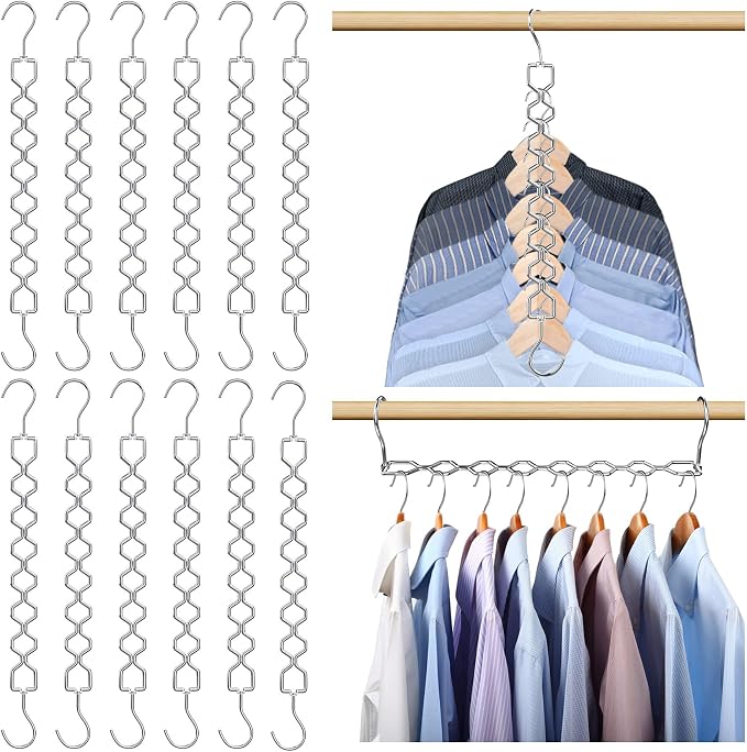 12 Pack Space Saving Hangers for Clothes, Heavy Duty 30Lbs Capacity Magic by Besslly