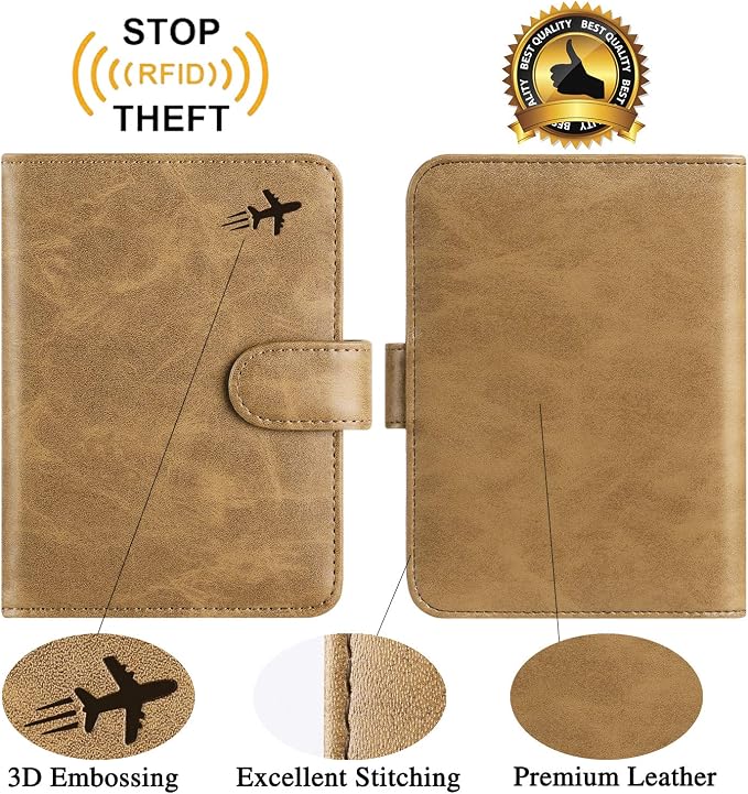 Passport Holder Cover Wallet RFID Blocking Leather Card Case Travel Accessories - Image 2