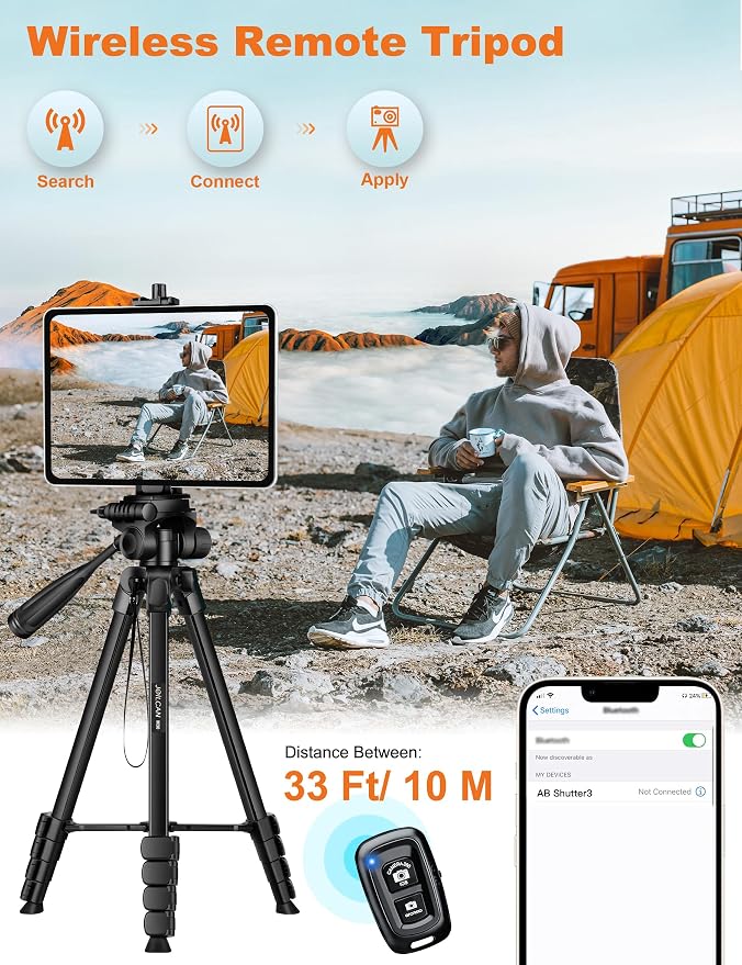 JOILCAN Phone Tripod Stand, Travel Aluminum Tripod - Image 3