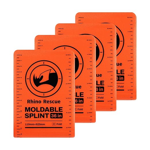 RHINO RESCUE First Aid Splint 36" X 4.3" Orange-Gray, Keep Bones in Position by RHINORESCUE