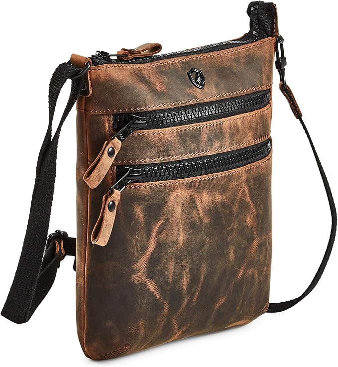 Crossbody Sling Bag for Women Small Real Leather Purse Vintage Travel Crossover by Cochoa