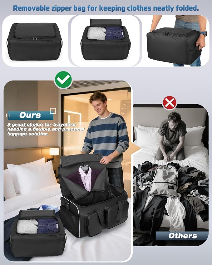 50L Convertible Garment Duffle Bag Backpack - Image 4