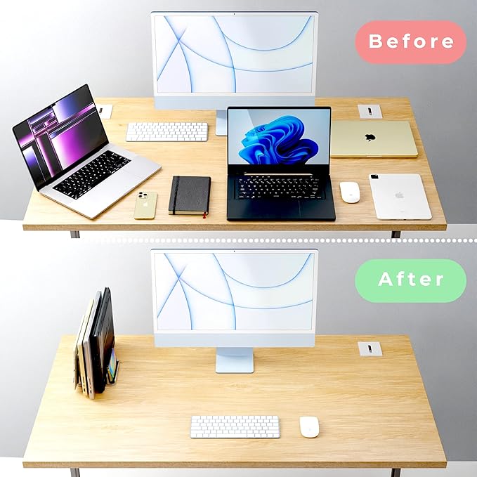 Adjustable Laptop Stand, 5 Slots, Aluminum Space-Saving, - Image 4
