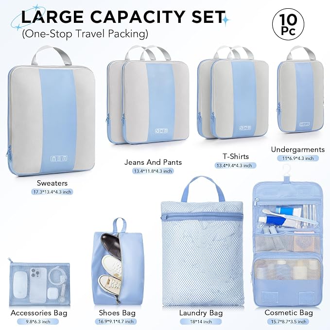10 Set Compression Packing Cubes - Image 2