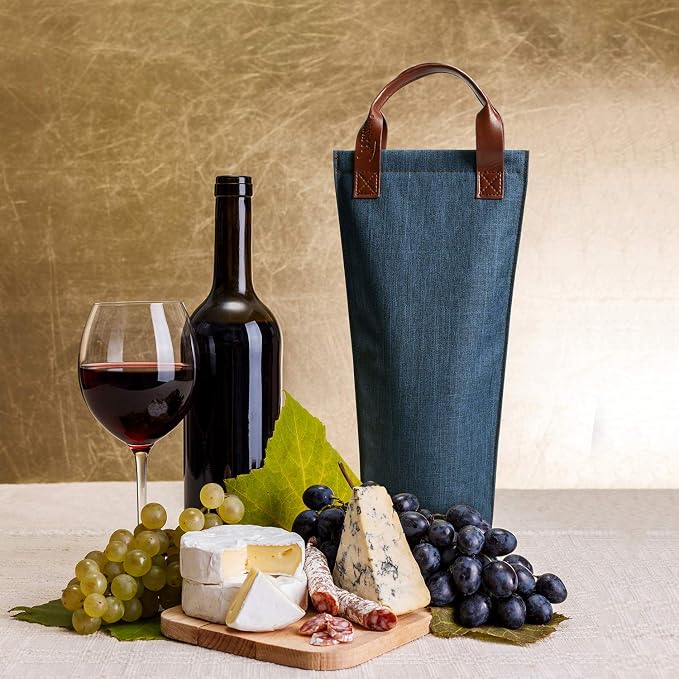 Tirrinia Single Wine Carrier Tote, Insulated Wine Cooler Bag - Image 7