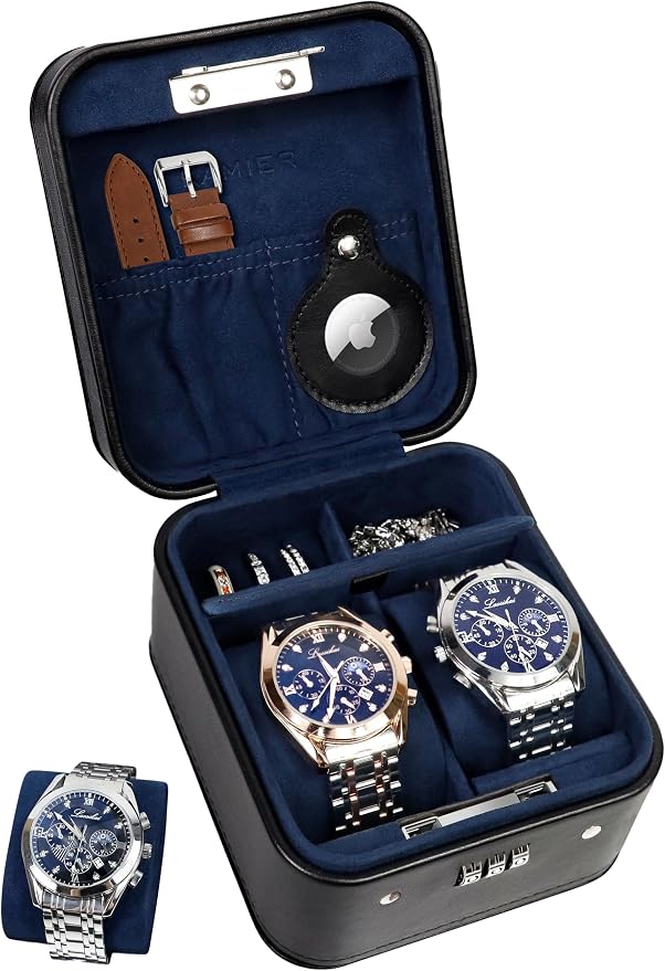 KAMIER Watch Travel Case with Combination Lock by KAMIER