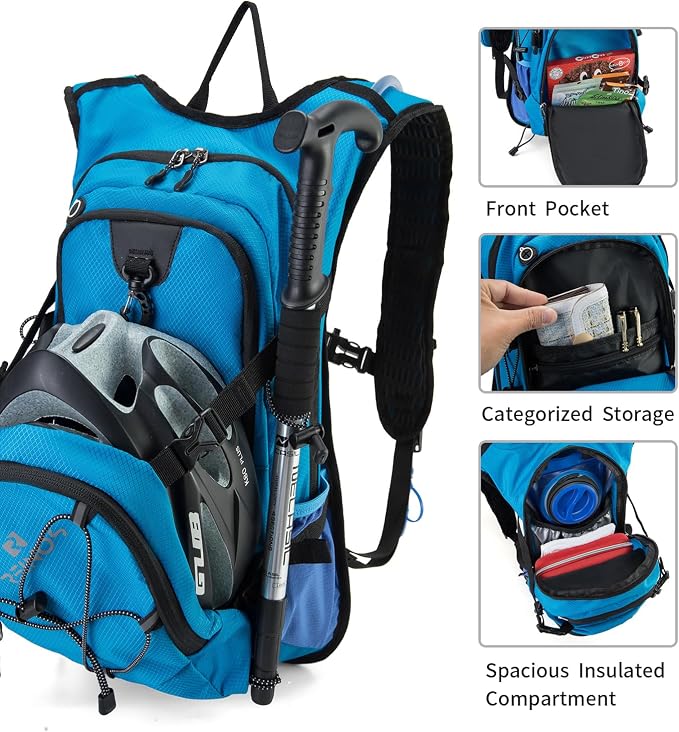 Hydration Backpack Pack with 2L Water Bladder 18L Hiking Backpack Women Men - Image 2