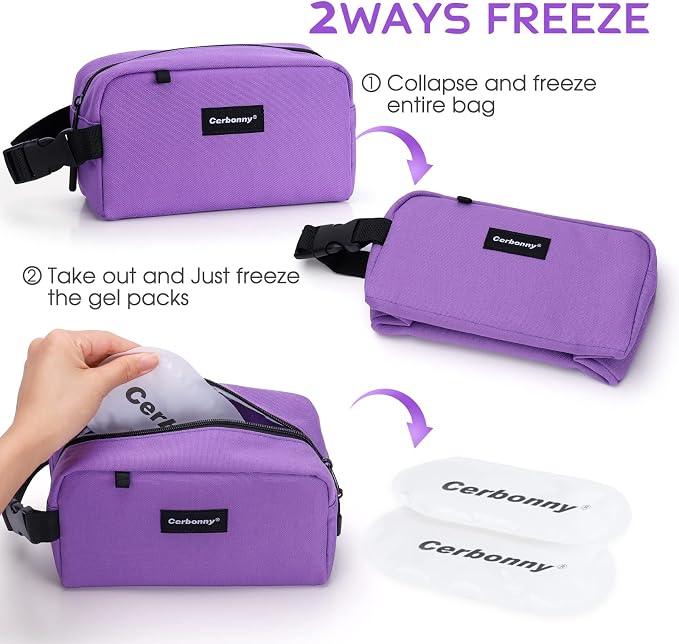 CERBONNY Small Cooler Bag Freezable Lunch - Image 2