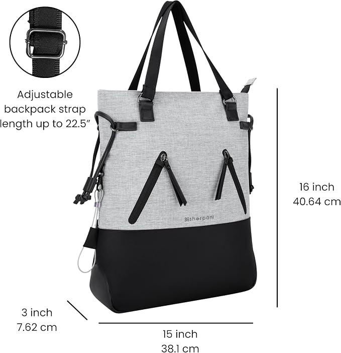 Sherpani Tempest, Anti Theft Convertible Backpack Tote, 14L Travel Backpack - Image 3