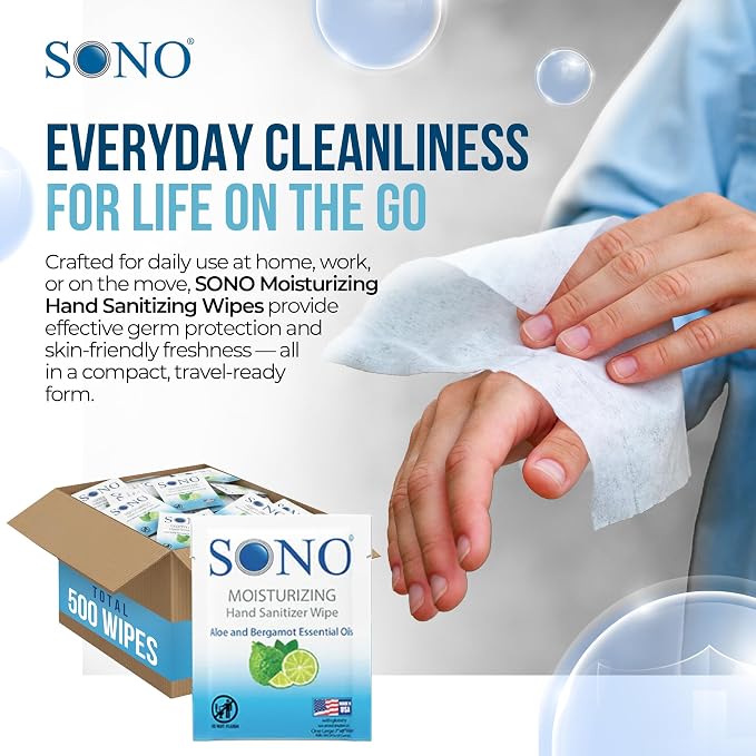 SONO Alcohol-Free Sanitizing Hand Wipes - Image 2
