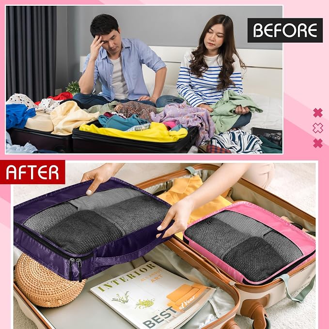 5 Pcs Packing Cubes for Suitcase Large Travel Cubes Carry on Luggage Organizer - Image 6