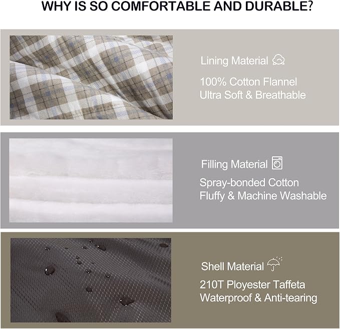 0 Degree Sleeping Bag 100% Cotton Flannel XXL - Image 3