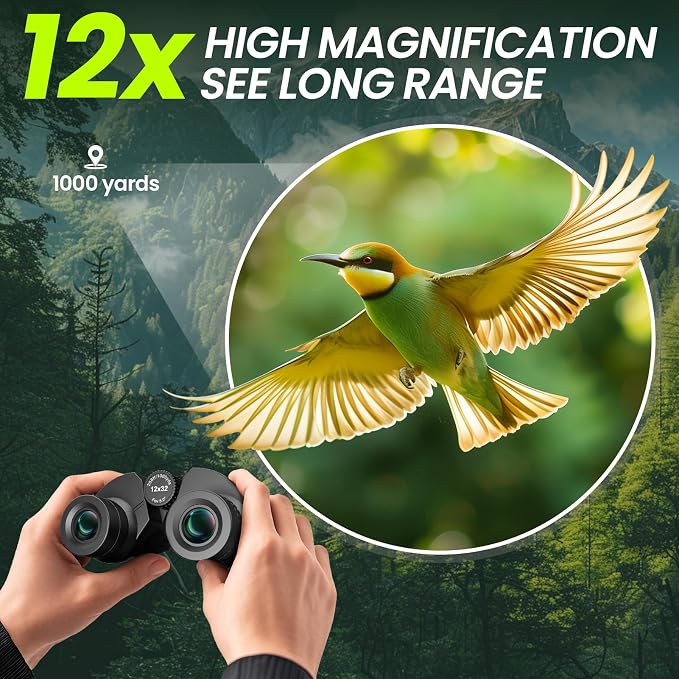 Occer 12x32 Compact Binoculars for Adults High Powered, Large Eyepiece - Image 4