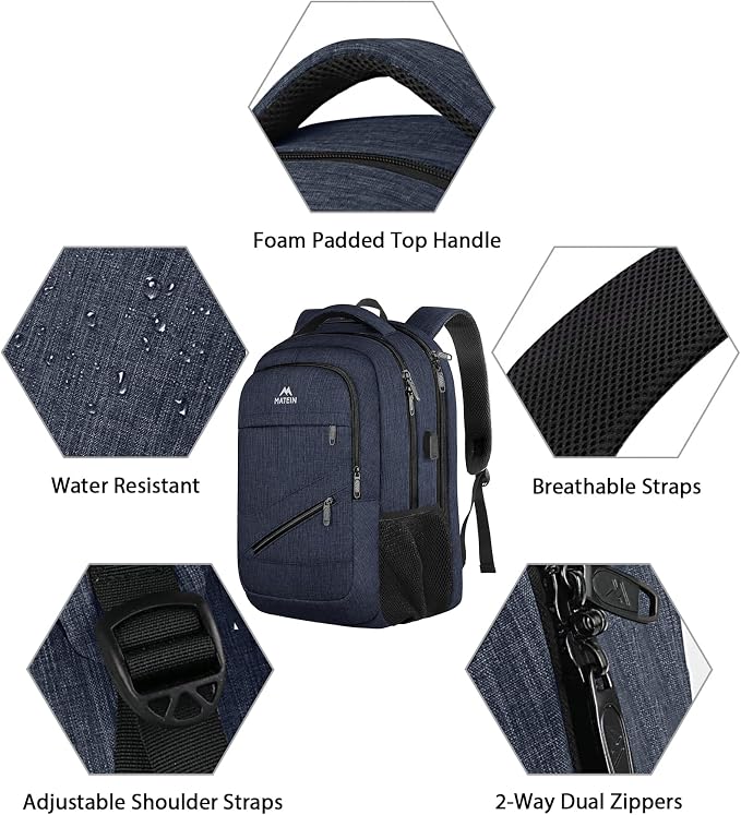 MATEIN 17 Inch Laptop Backpack, Large College Backpack Carry On TSA Approved - Image 8