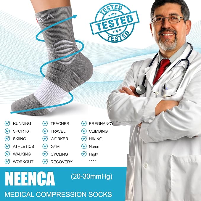 NEENCA Medical Compression Socks—2 Pairs, Ankle Socks - Image 7