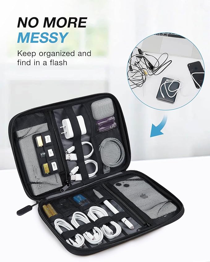 BAGSMART Electronics Travel Organizer Case, Tech Accessories Cord Storage Bag - Image 2