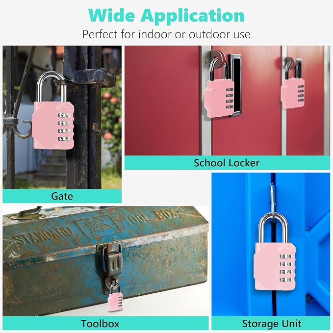CL11RQ Combination Lock, 4 Digit Outdoor Combination Padlock Set Your own - Image 6