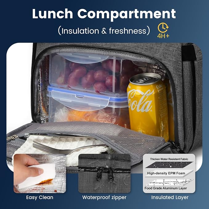 Lunch Backpack, Insulated Cooler Backpack Lunch Box - Image 4