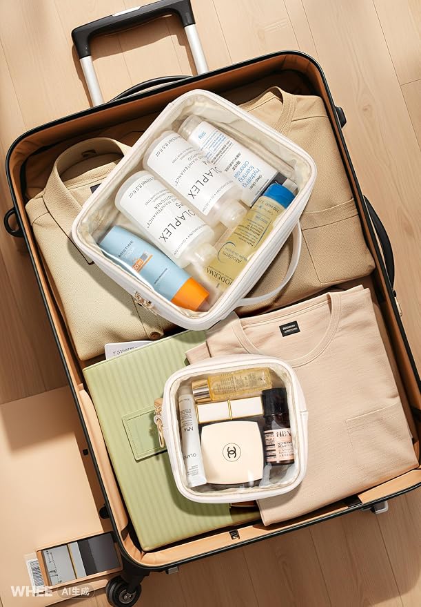 Travel Toiletry Bag, 2 Pack Clear Makeup Bags - Image 4