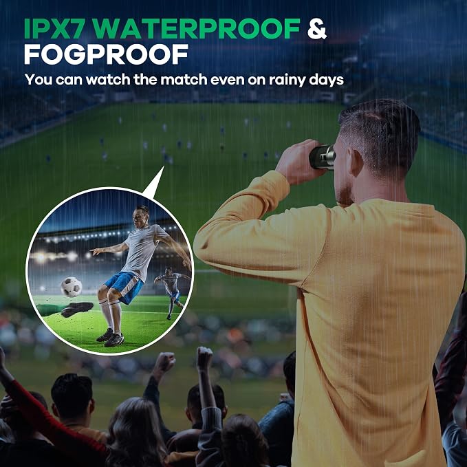 10x25 Compact Binoculars for Adults and Kids, Large View Waterproof Small - Image 5