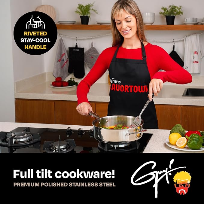Guy Fieri's Flavortown 5 Qt. Stainless Steel Sautepan - Image 5