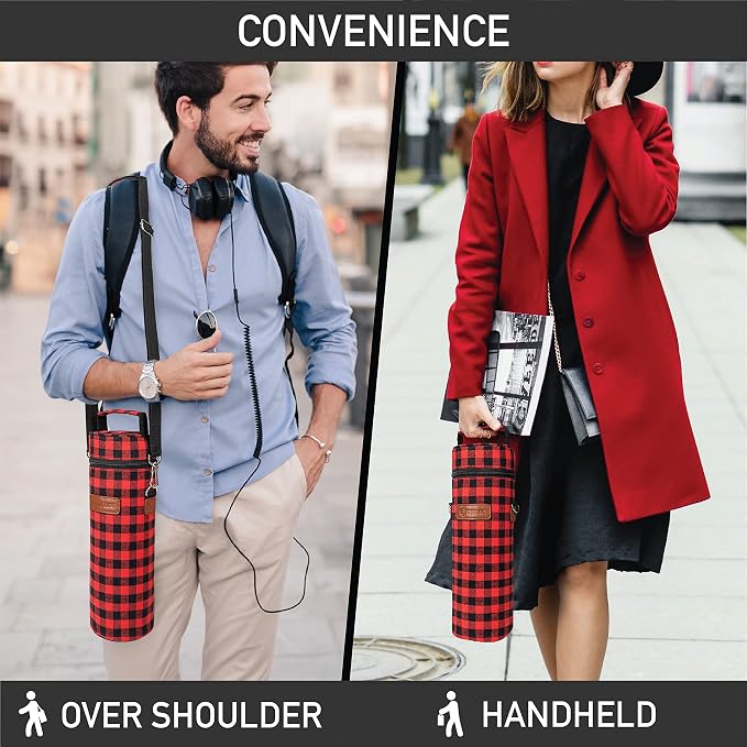 opux Wine Bag Single Bottle Carrier Tote, Insulated Wine Cooler Bag - Image 5
