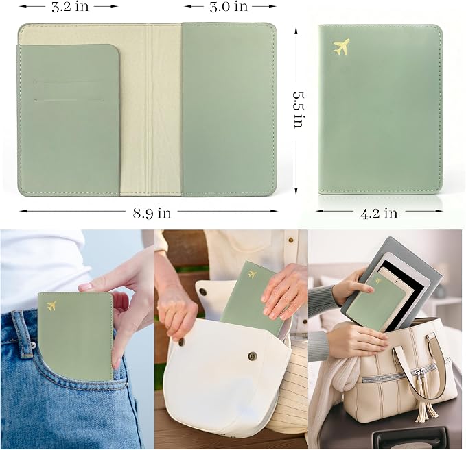 Passport Holder for Travel Essentials, RFID Blocking Passport Cover Case for - Image 4