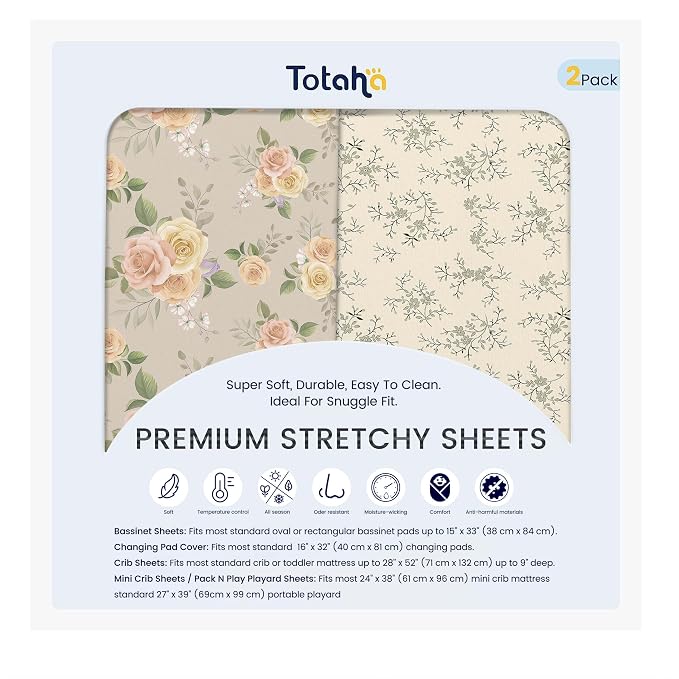 TotAha Crib Sheets for Boy Girl, Premium Soft Fitted Crib Mattress Sheet by TotAha%7CUnitedStates