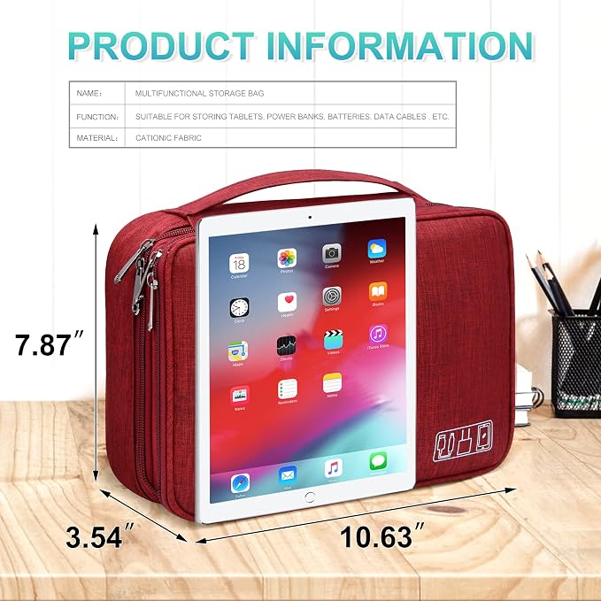 CILLA Electronics Organizer Travel, Travel Cord Organizer Case, Compact - Image 5