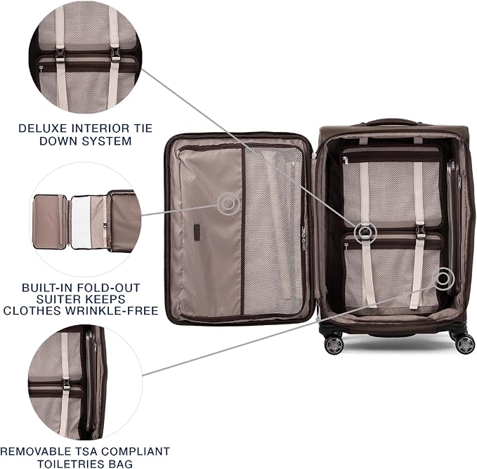 Travelpro Platinum Elite Softside Expandable Checked Luggage, 8 Wheel Spinner - Image 5