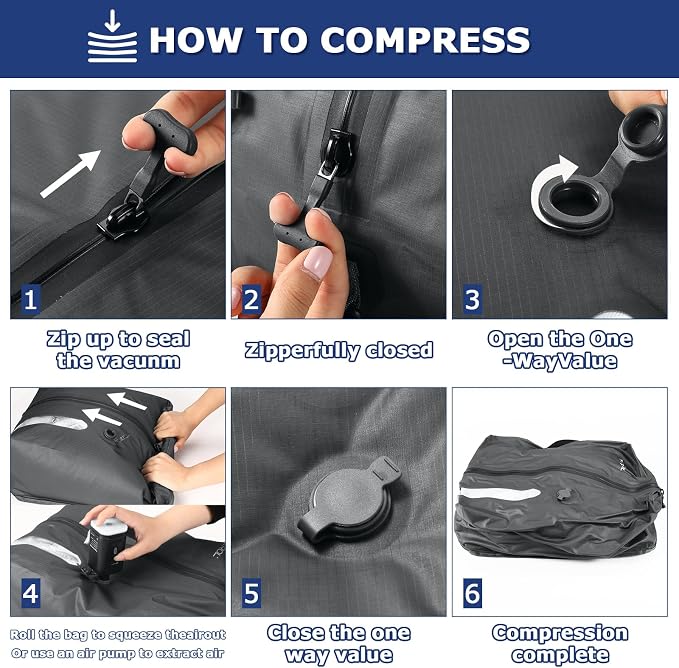 TPU Vacuum Bag for Travel, 70D Nylon Reusable Compression Bag - Image 7