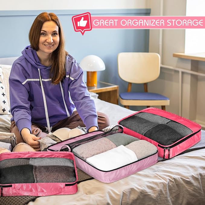5 Pcs Packing Cubes for Suitcase Large Travel Cubes Carry on Luggage Organizer - Image 5