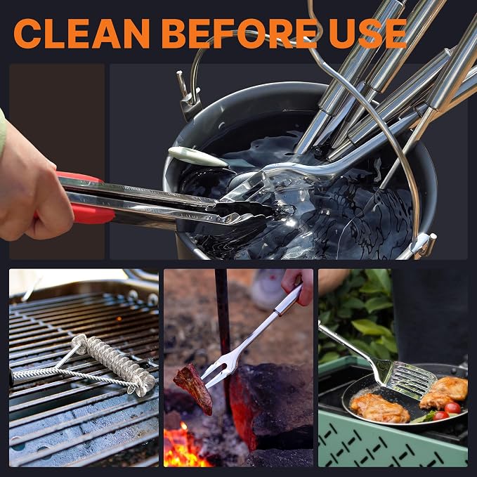 Camping Cooking Utensils Set Grilling Cookware Camp Kitchen Rotating - Image 8