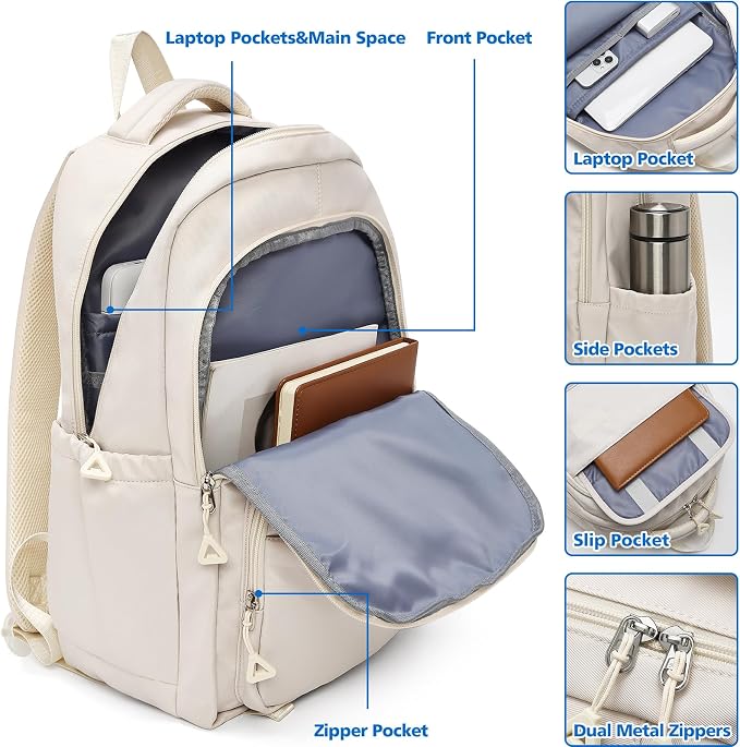 FOXLOVER Travel Laptop Backpack, Anti-Theft Slim Business Backpack, School - Image 2