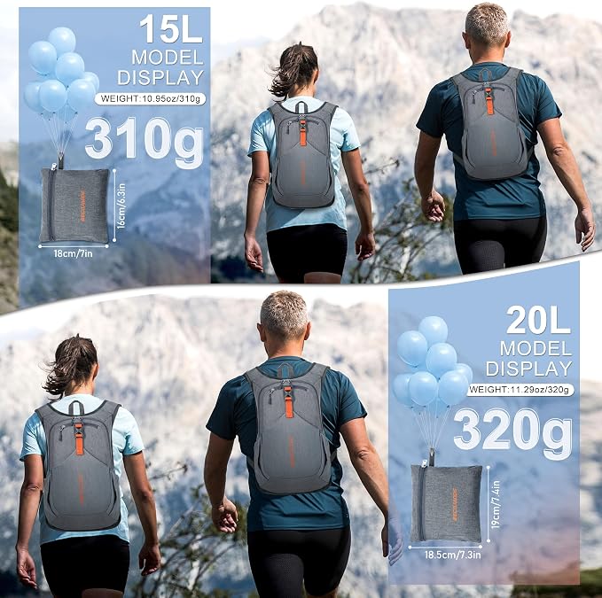 15L Small Hiking Backpack for Men Women Foldable Packable Back Pack Ultralight - Image 4