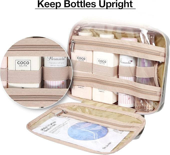 BAGSMART Toiletry Bag Hanging Travel Makeup Organizer - Image 3